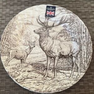 Queen's by Churchill Brown Thanksgiving Deer Buck 10” Dinner Plate